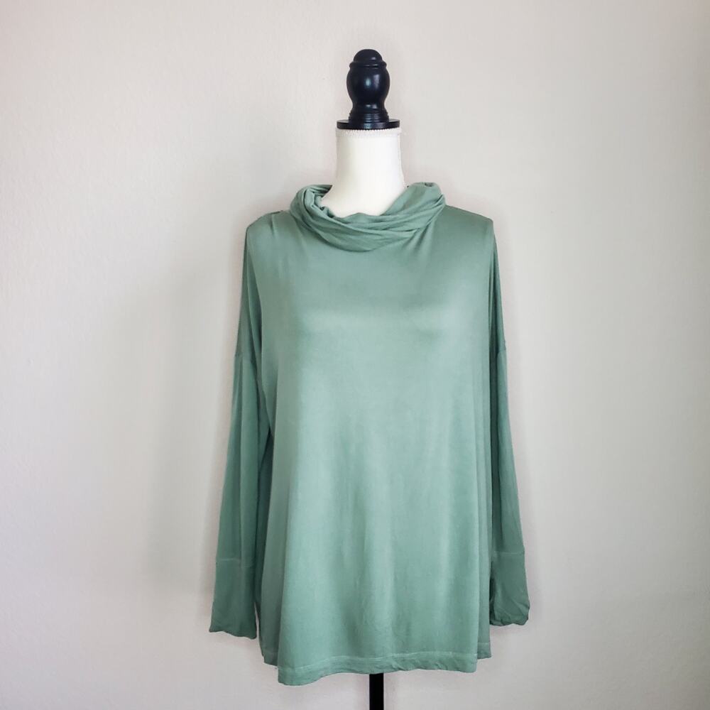 Matilda Jane Sage Green Drapey Turtleneck Top Medium
